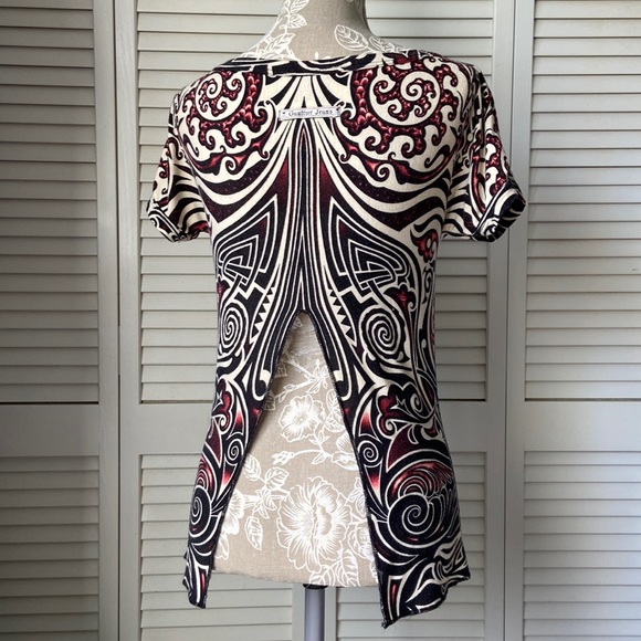 Jean Paul Gaultier 90s Vintage Tee Tattoo Skeleton T-shirt Back Slit 38 M fits S - Picture 6 of 17